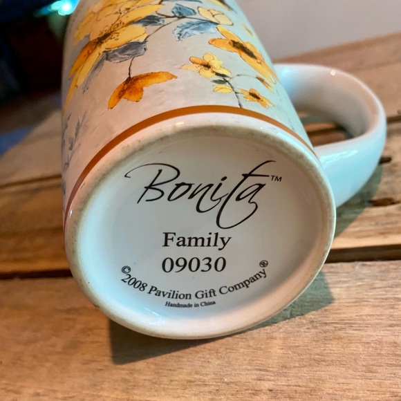 🔥2008 Pavilion Gift Company Bonita Family 09030 Floral tall Ceramic Mug🔥 NEW - Picture 7 of 9